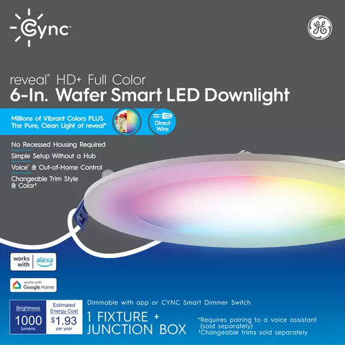 Einbauleuchte - GE CYNC REVEAL HD+ - GE Lighting - LED RGBW / WiFi / rund