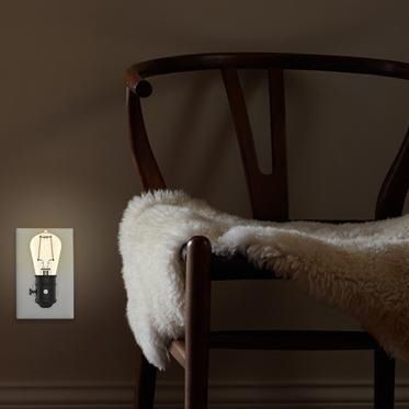 Modernes Nachtlicht - VINTAGE STYLE - GE Lighting - Retro / Glas / schwarz