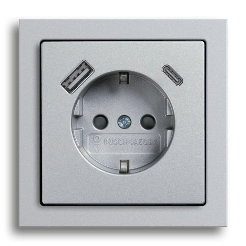 USB-Steckdose - SCHUKO® - BUSCH-JAEGER - wandmontiert / Aufputz / modern