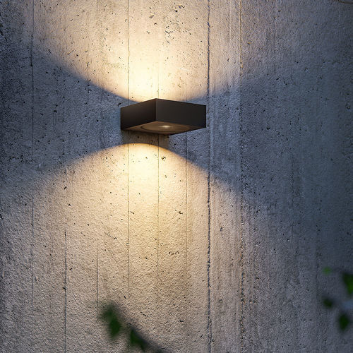 Moderne Wandleuchte - LUCI CONTROL - IP44 Schmalhorst - für Außenbereich / Aluminium / Glas