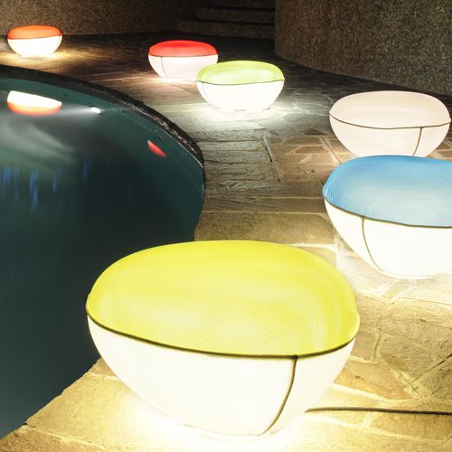 Bodenlampe - PILL-LOW - Oluce - Stoff / Polyethylen / Nylon
