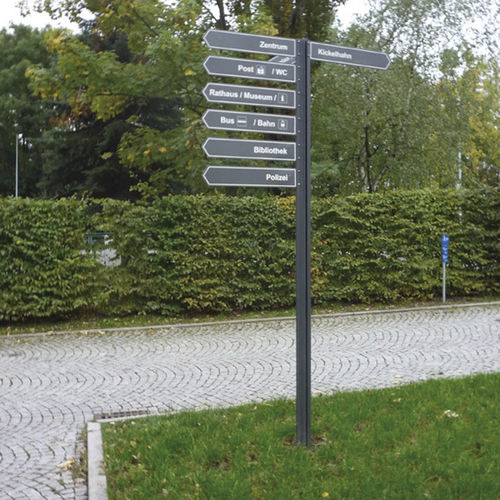 Mast für Verkehrszeichen - LOTTA M I - LEIPZIGER LEUCHTEN - Edelstahl