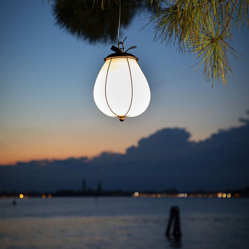 Geblasene Glas Lampe - FAVOR - Siru Lighting - Hänge / Metalldraht / Edelstahl