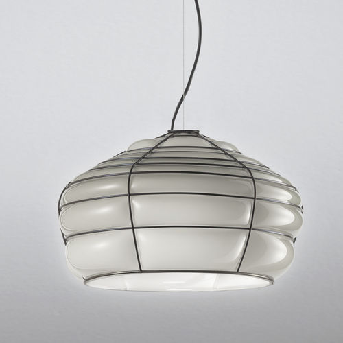 Hängelampe - CLOCHE - Siru Lighting - Drahtgewebe / geblasenes Glas / klassisch