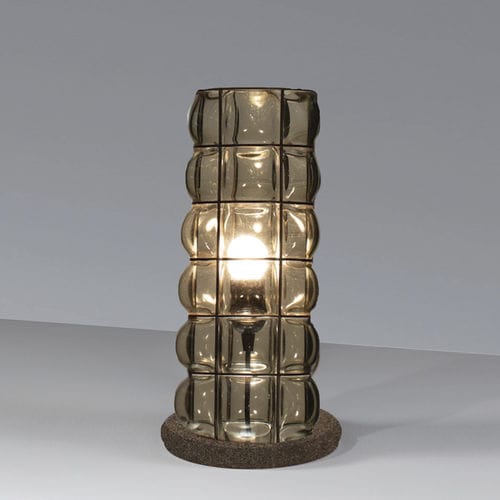 Tischlampe - CORNO DUCALE - Siru Lighting - Metalldraht / geblasenes Glas / Rauchglas
