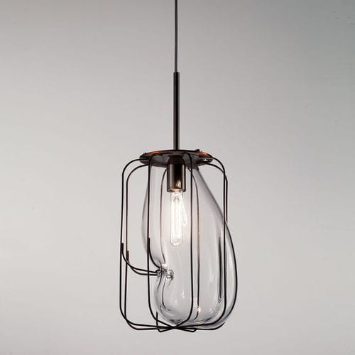 Hängelampe - PAUSE - Siru Lighting - Drahtgewebe / geblasenes Glas / modern