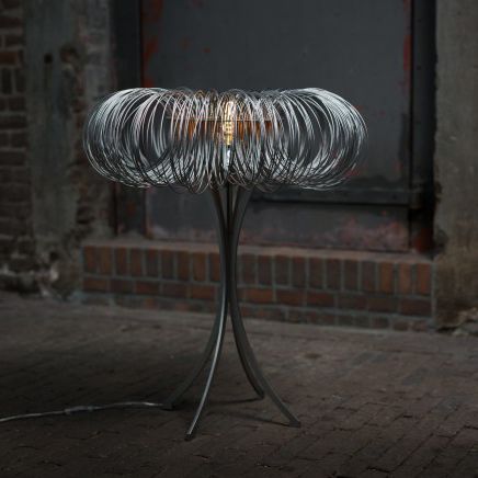 Tischlampe - ROUNDABOUT - Quasar Holland - Nickel / originelles Design / mit Kabel
