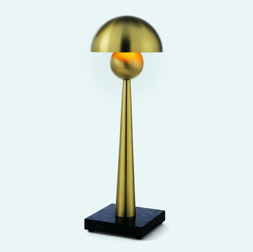Tischlampe - MOON - Quasar Holland - Messing / Nickel / Stein