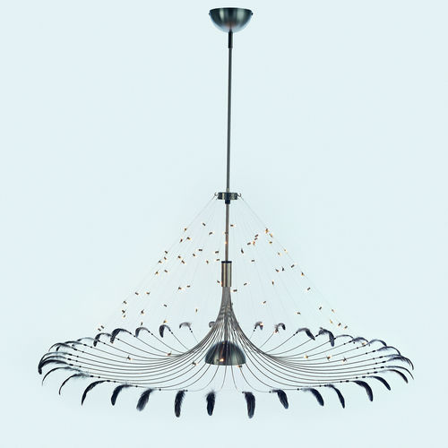 Hängelampe - BIRD - Quasar Holland - Messing / Nickel / originelles Design