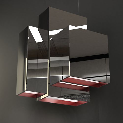 Hängelampe - BLOX - Quasar Holland - Edelstahl / modern / mit Kabel