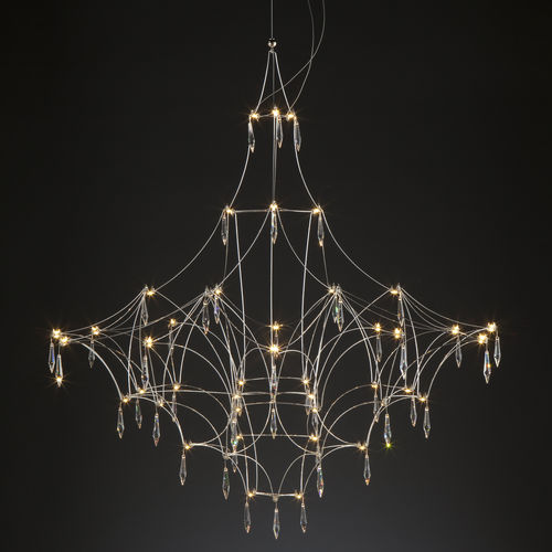 Kronleuchter / originelles Design - MIRA - Quasar Holland - Swarovski®-Kristall / Nickel / für Gewerbegebrauch