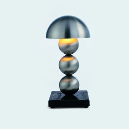 Tischlampe - CITADEL - Quasar Holland - Messing / Nickel / Stein
