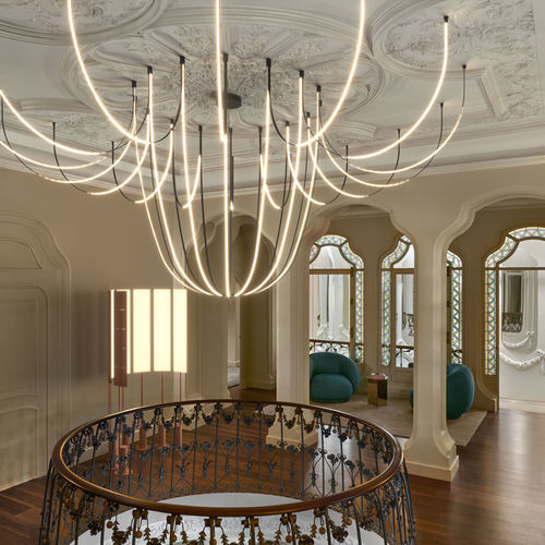 Moderner Kronleuchter - LOOP - PROLICHT - Polycarbonat / Aluminium / für Gewerbegebrauch