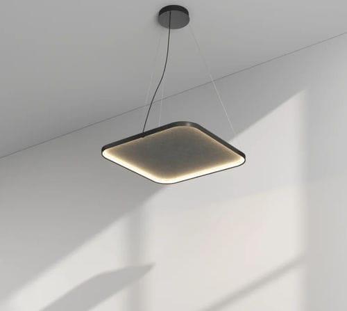 Akustik-Deckensegel - QUANTUM SILHOUETTE - PROLICHT - PET / quadratisch / Stoffoptik