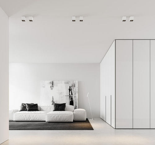 Moderne Deckenleuchte - X 7C - OTY - quadratisch / Chrom / LED