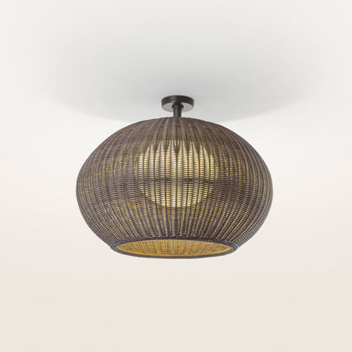 Moderne Deckenleuchte - GAROTA PF/02  - BOVER Barcelona - rund / Polyethylen / synthetisches Peddigrohr