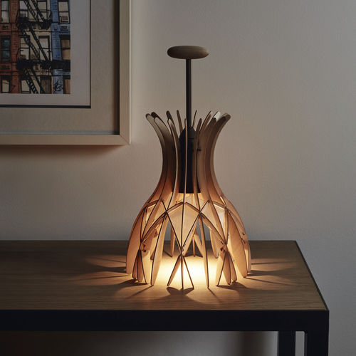Tischlampe - DOMITA M/36 - BOVER Barcelona - Aluminium / Holz / originelles Design
