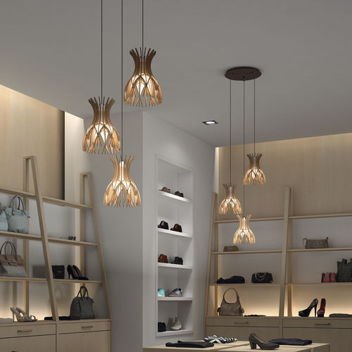 Hängelampe - DOMITA S/20/3L - BOVER Barcelona - Aluminium / Holz / modern