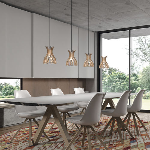 Hängelampe - DOMITA S/20 - BOVER Barcelona - Aluminium / Holz / modern