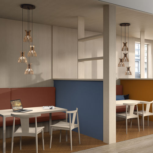 Hängelampe - DOMITA S/20/4L - BOVER Barcelona - Aluminium / Holz / modern
