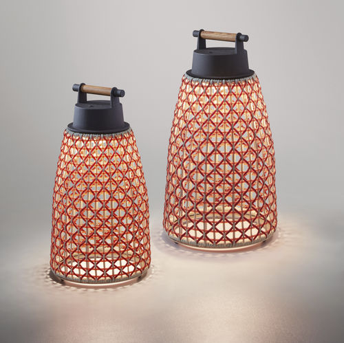 Tischlampe - NANS PORTABLE M/49 - BOVER Barcelona - Aluminium / Edelstahl / Teakholz