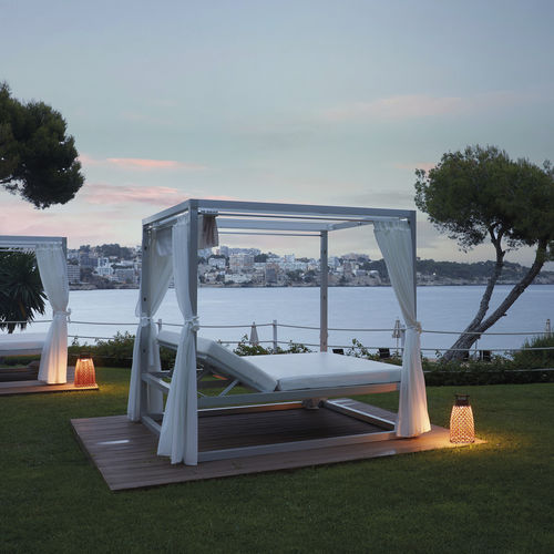Tischlampe - NANS PORTABLE M/49/R - BOVER Barcelona - Aluminium / Edelstahl / Teakholz