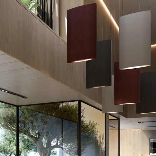 Hängelampe - NOREN S/72 - BOVER Barcelona - Aluminium / Stoff / MDF