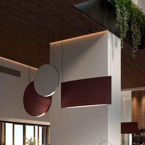 Hängelampe - NOREN S/85 - BOVER Barcelona - Aluminium / Akustikstoff / MDF