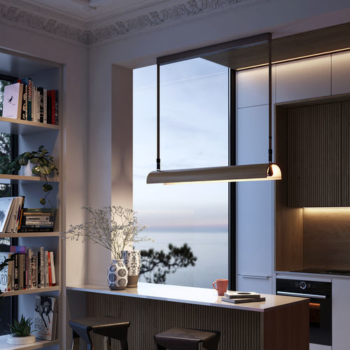 Hängelampe - Aluet S/100 - BOVER Barcelona - Aluminium / Stahl / Holz
