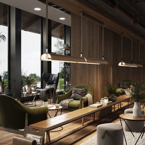 Hängelampe - Aluet S/100/2L - BOVER Barcelona - Aluminium / Stahl / Holz