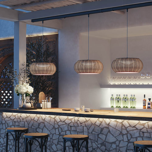 Hängelampe - PERRIS PF/47/4L Outrack - BOVER Barcelona - Aluminium / Edelstahl / Polycarbonat