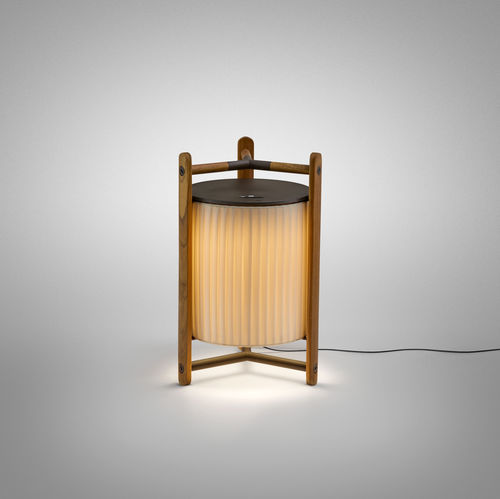 Tischlampe - Kando M/40 - BOVER Barcelona - Aluminium / Teakholz / Polycarbonat