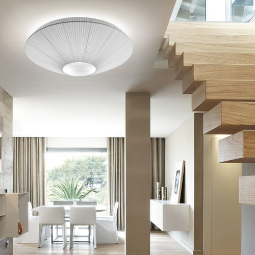 Moderne Deckenleuchte - SIAM 150  - BOVER Barcelona - rund / Edelstahl / Methacrylat