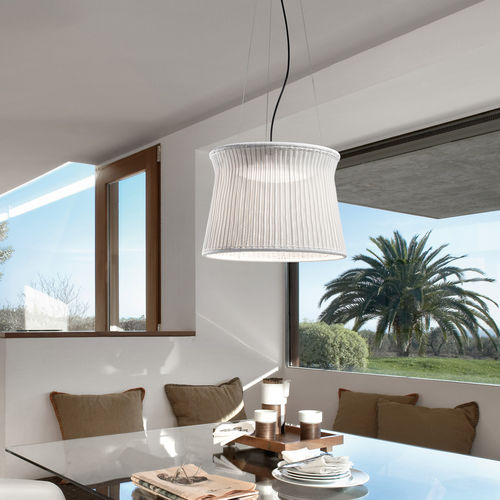 Hängelampe - SYRA 60 - BOVER Barcelona - Aluminium / geblasenes Glas / Synthetikfaser