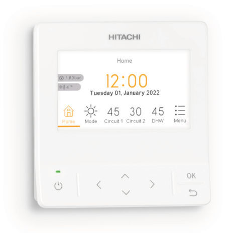 Bedientastatur für Heizsystem - PC-ARFH2E - HITACHI - für Wärmepumpen / wandmontiert / mit Touchscreen