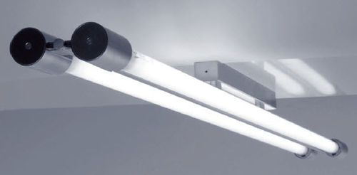 Moderne Deckenleuchte - STRING: STD 1 - Ateh, spo. - linear / gebürsteter Edelstahl / für Leuchtstofflampe