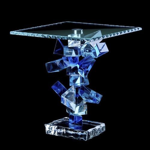 Beistelltisch / originelles Design - TBL/2/PSM - Arte di Murano - Muranoglas / Gestell aus Muranoglas / quadratisch