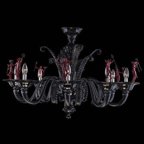 Kronleuchter / originelles Design - 7996 - Arte di Murano - geblasenes Glas / Muranoglas / 12 Glühbirnen