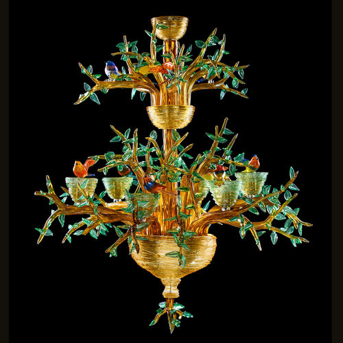 Kronleuchter / originelles Design - 8238 - Arte di Murano - geblasenes Glas / Muranoglas / 6 Glühbirnen