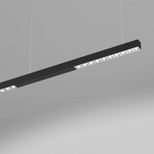 Hängendes Beleuchtungsprofil - quadro OFFICEspecial suspension di/id black PLF 14 - planlicht - LED / Aluminium / Polycarbonat