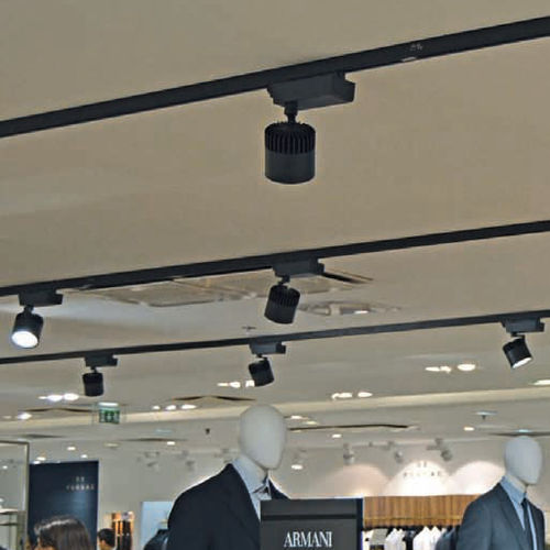LED-Schienenleuchte - METEOR 3 - planlicht - rund / Aluminium / für Gewerbegebrauch