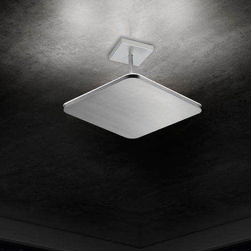 Moderne Deckenleuchte - 9912 - Holtkötter Leuchten - quadratisch / gebürstetes Aluminium / LED