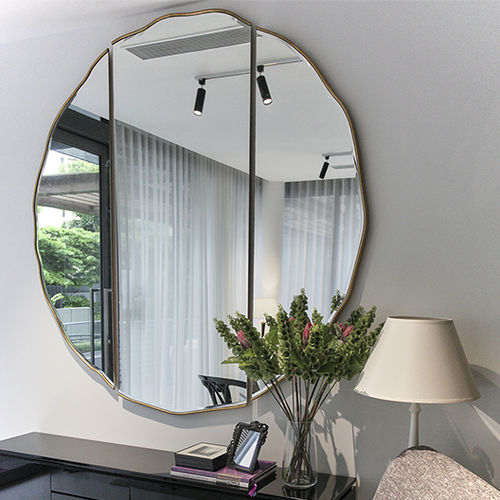 Wandmontierter Spiegel - 50-2967 TRISOL - Christopher Guy - modern / rund / Laubholz
