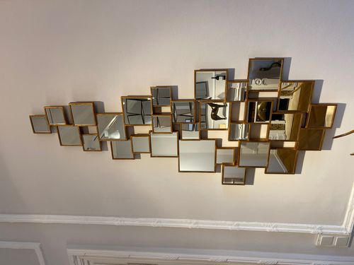 Wandmontierter Spiegel - CUBIC - Christopher Guy - Art Deco / Laubholz / gold