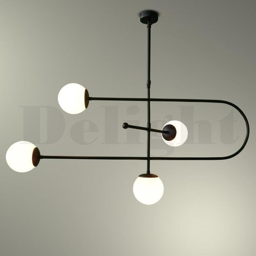 Moderne Deckenleuchte - U-TURN - Zefkilis Bros Co - Delight - geblasenes Glas / Metall / Opal