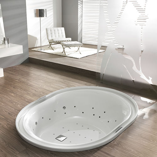 Ovale Badewanne - ERGO+: 6437 - HOESCH - Acryl / Massage / weiß