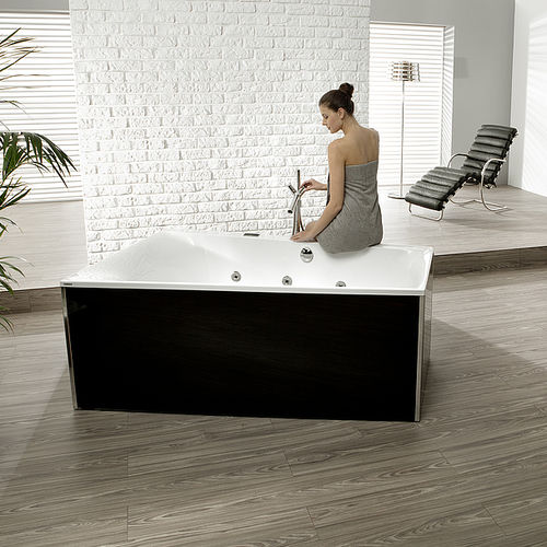 Freistehende Badewanne - THASOS: 3745 - HOESCH - Acryl / weiß / schwarz