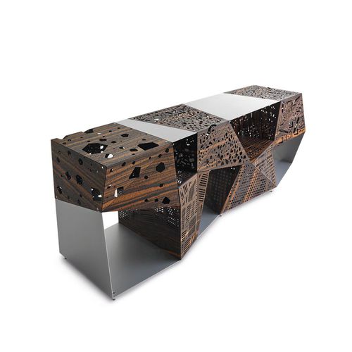 Sideboard / originelles Design - RIDDLED - CASAMANIA HORM - Aluminium / aus lackiertem Aluminium / Holz