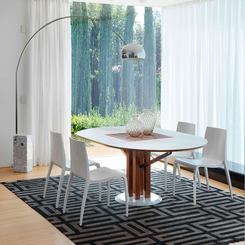 Design-Tisch - FLOWER - CASAMANIA HORM - NTM Fenix® / Holzfurnier / Gestell aus Nussbaum
