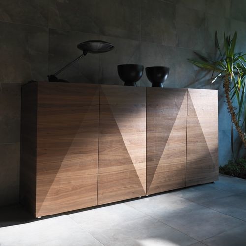 Modernes Sideboard - NOT RIDDLED - CASAMANIA HORM - Metall / Spanplatte / Nussbaum